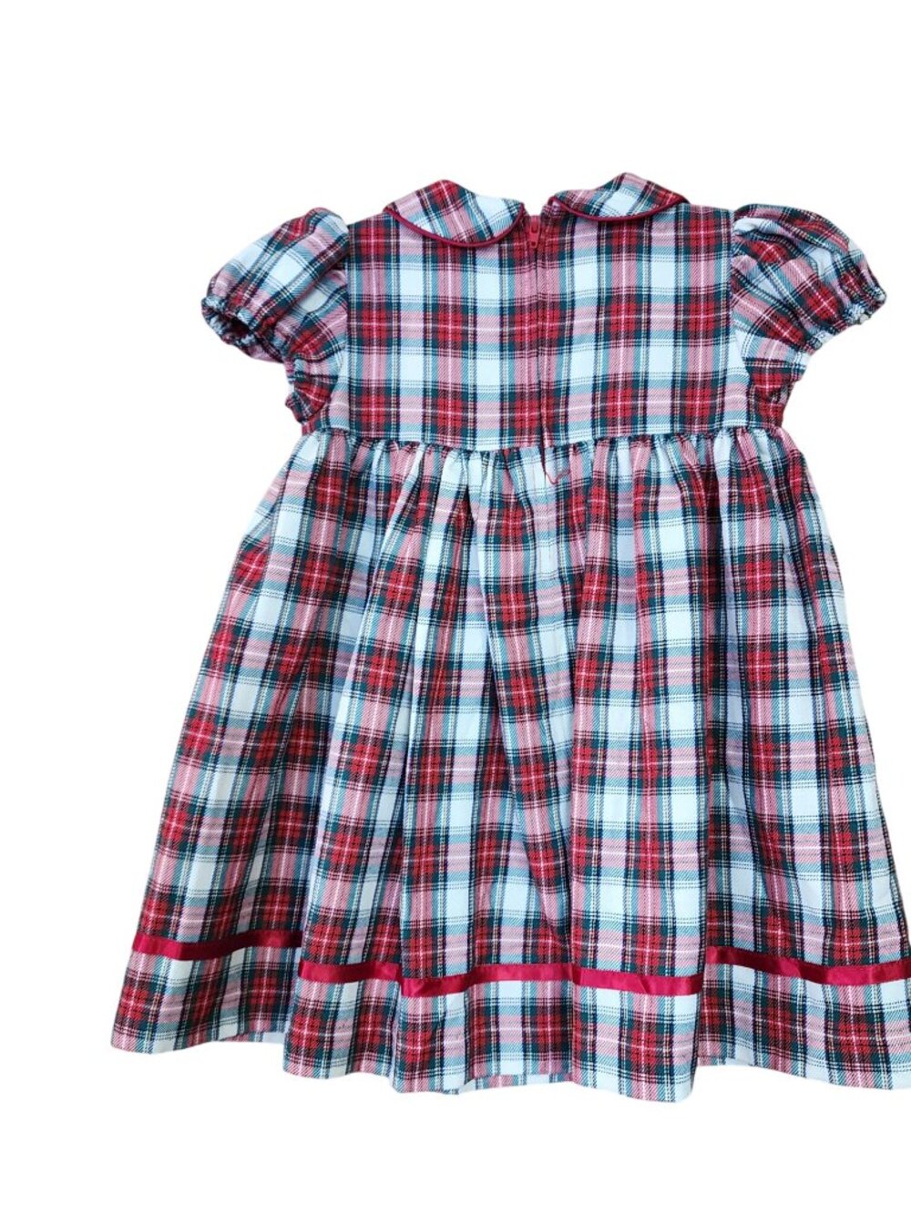 Vintage Bonnie Baby Plaid Christmas Dress Girls Size 24 mos - Picture 2 of 3